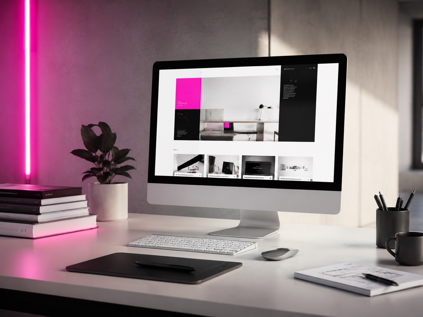 Un site de production affiché sur un grand écran, dans un bureau
